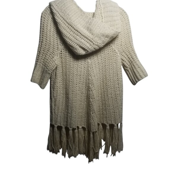 Vtg Hollister Women's Wool Blend Cream Sweater Hippie Western Cardigan Sz XS/S - Picture 2 of 6